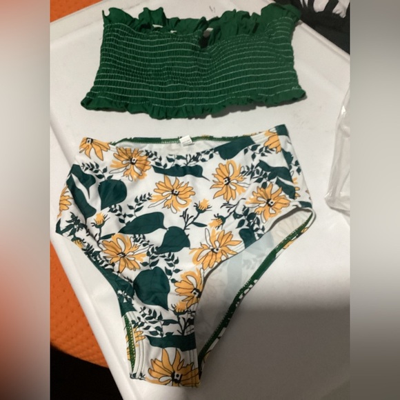 2Piece Bikini Set Tube Full Coverage Swimsuit Tummy Control Padded S - Picture 2 of 3